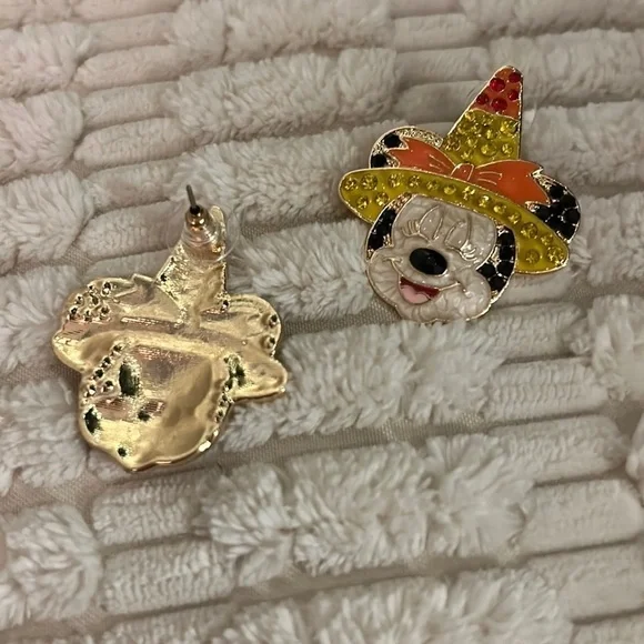 New Disney Earings Rhinestones Unique MINNIE MICKIE - Picture 3 of 3